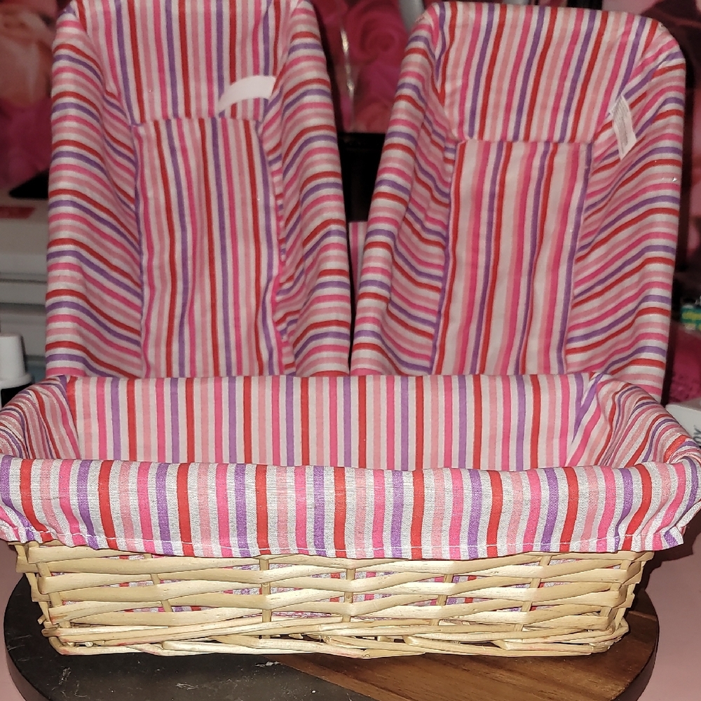 Striped Basket with Liners